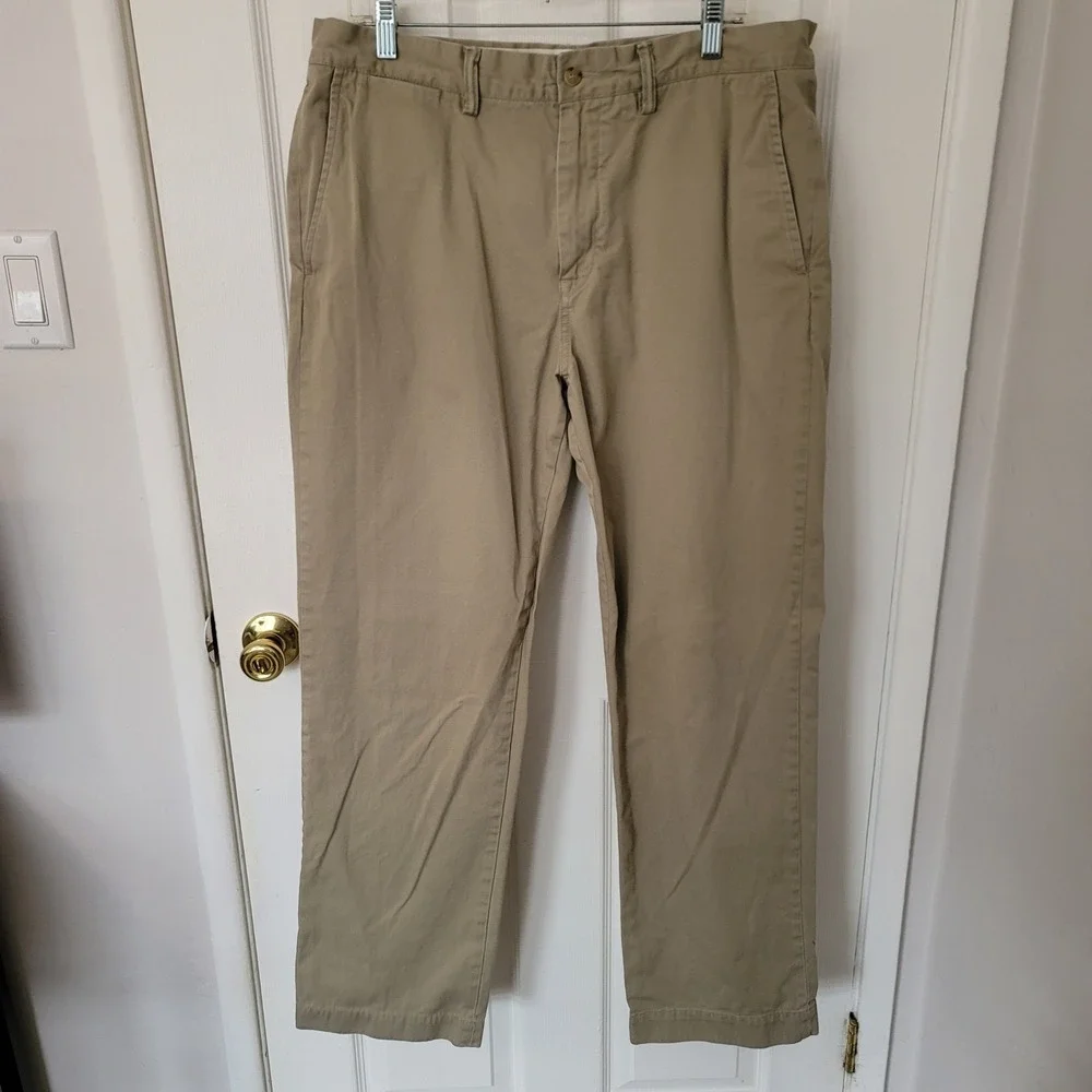 Polo Ralph Lauren Chino Pants Mens 35x32 Khaki‎ Tan Classic Fit Cotton Trousers